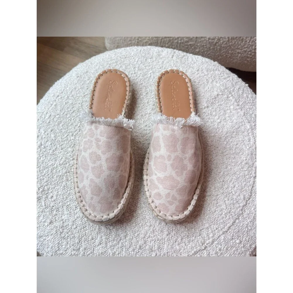 Splendid Jessica Mule Espadrille Slides in Ivory Cheetah size 8